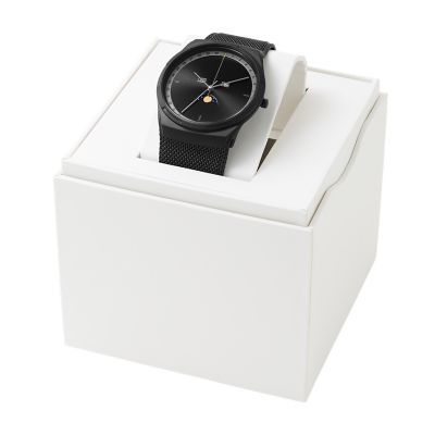 Soulland X Skagen Melbye Moonphase Midnight Stainless Steel Mesh