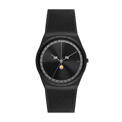 SOULLAND X SKAGEN MELBYE ムーンフェイズ ミッドナイトステンレススチール メッシュウォッチ