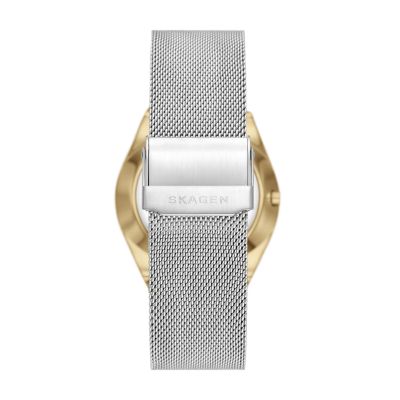 【新品未使用】SKAGEN Grenen 三針デイトシルバートーンメンズ 腕時計FRMSHOP