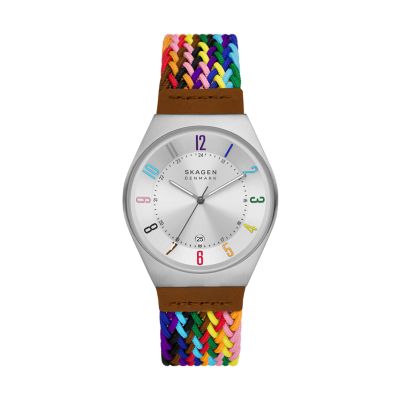 Grenen Pride Limited Edition Three-Hand Date Multicolour 100% rPET Watch