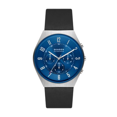 GRENEN クロノグラフ ミッドナイトレザーウォッチ SKW6843 - Skagen