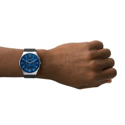 Grenen Chronograph Midnight Leather Watch