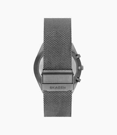 Grenen Chronograph Charcoal Stainless Steel Mesh Watch SKW6821 - Skagen