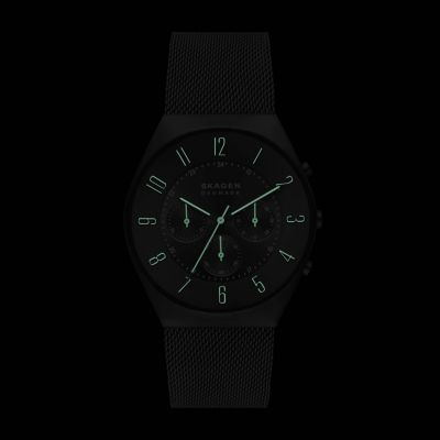 Mesh Skagen Steel - Chronograph Stainless SKW6821 Grenen Watch Charcoal