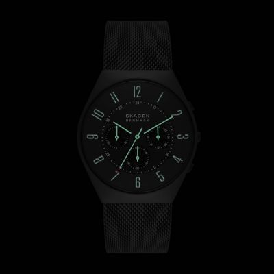 Watch Mesh Skagen Chronograph - Steel SKW6822 Grenen Midnight Stainless