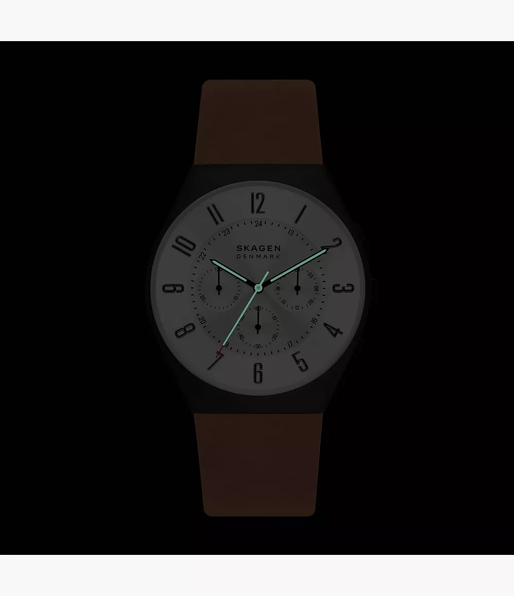 Grenen Chronograph Medium Brown Leather Watch SKW6823 - Skagen