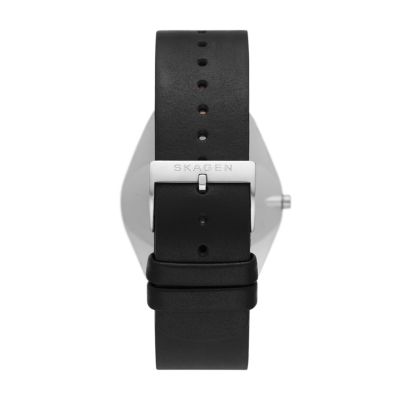 Grenen Ultra Slim Two-Hand Midnight Leather Watch