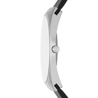 Grenen ウルトラスリム 二針 ミッドナイトレザーウォッチ SKW6826 - Skagen
