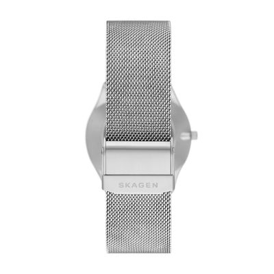 【新品未使用】SKAGEN Grenen 三針デイトシルバートーンメンズ 腕時計FRMSHOP