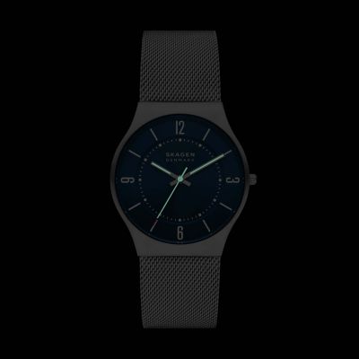 【新品未使用】SKAGEN Grenen 三針デイトシルバートーンメンズ 腕時計FRMSHOP