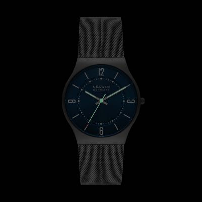 Grenen Three-Hand Midnight Stainless Steel Mesh Watch SKW6831 - Skagen