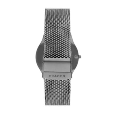 Grenen Three-Hand Charcoal Stainless Steel Mesh Watch SKW6832 - Skagen