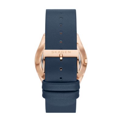 Grenen Solar-Powered Ocean Blue Leather Watch SKW6834 - Skagen