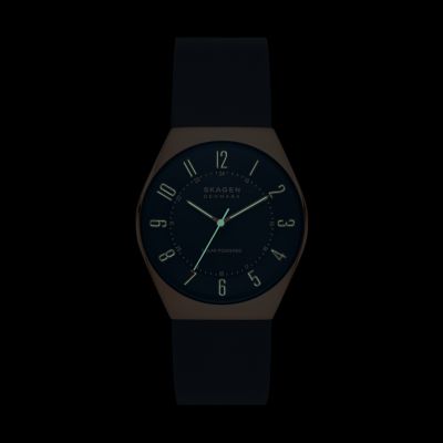 Grenen Solar-Powered Ocean Blue Leather Watch SKW6834 - Skagen