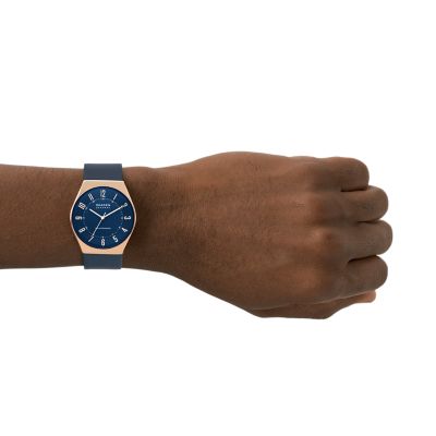 Solar-Powered - Blue Leather Watch Grenen Ocean SKW6834 Skagen