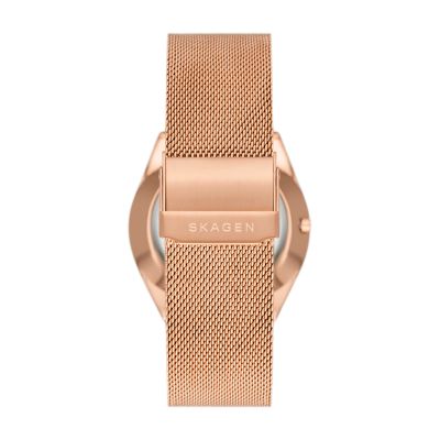 Skagen - Solar-Powered SKW6835 Steel Gold Watch Stainless Rose Grenen Mesh