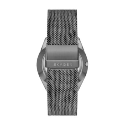 Grenen Solar-Powered Charcoal Stainless Steel Mesh Watch SKW6836 