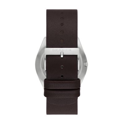 Solar-Powered Grenen Watch Leather - SKW6838 Espresso Skagen