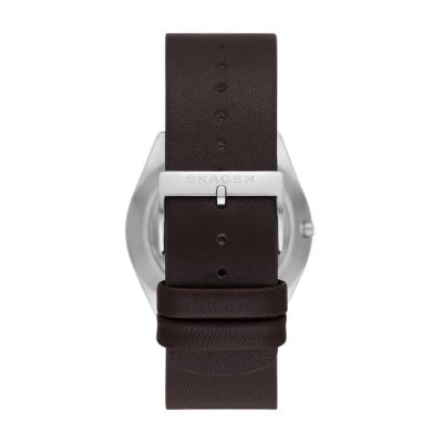 Grenen Espresso - Solar-Powered SKW6838 Leather Skagen Watch