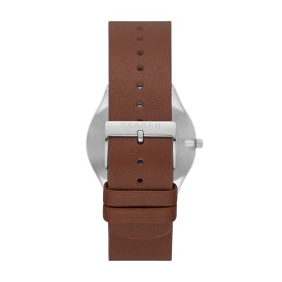 Grenen Three-Hand Espresso Leather Watch SKW6852 - Skagen