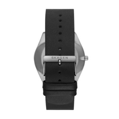 Skagen GRENEN ULTRA SLIM 限定モデル チタニウム 二針 ブラックレザー