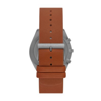 Skagen GRENEN 限定モデル チタニウム クロノグラフ ライトブラウン