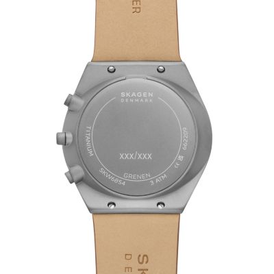 Skagen GRENEN 限定モデル チタニウム クロノグラフ ライトブラウン