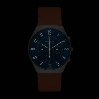 Skagen GRENEN 限定モデル チタニウム クロノグラフ ライトブラウン 