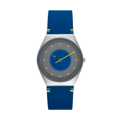 Grenen Solar Halo Ocean Blue Leather Watch SKW6873 - Skagen | Solaruhren
