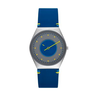 GRENEN SOLAR HALO オーシャンブルー レザーウォッチ SKW6873 - Skagen