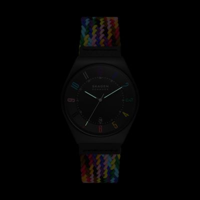 Uhr Grenen Pride Limited Edition 3-Zeiger-Werk Datum recyceltes PET  mehrfarbig SKW6877 - Skagen