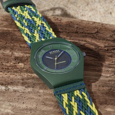 Consider It Solar Recycled Ocean Plastic Woven Strap Watch