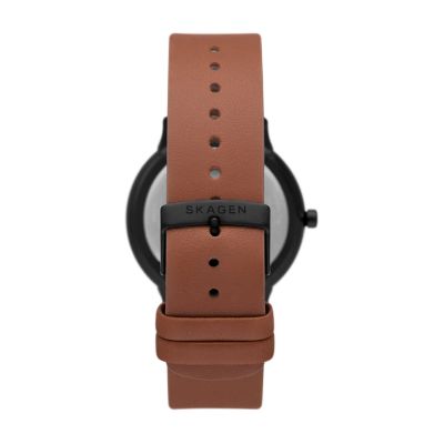 Riis Three-Hand Medium Brown Leather Watch - SKW6883 - Watch Station