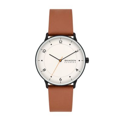 Riis Three-Hand Medium Brown Leather Watch SKW6883 - Skagen