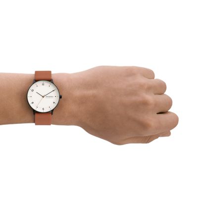 Riis Three-Hand Medium Brown Leather Watch - SKW6883 - Watch Station