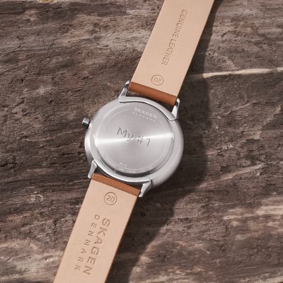 Riis Three-Hand Medium Brown Leather Watch SKW6885 - Skagen