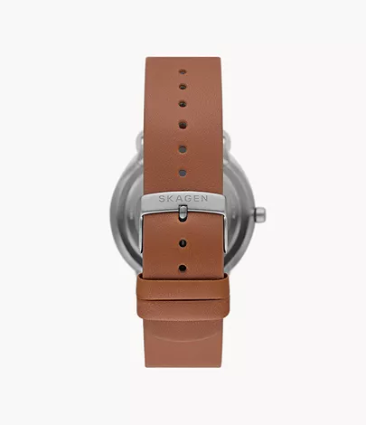 Riis Three-Hand Medium Brown Leather Watch SKW6885 - Skagen