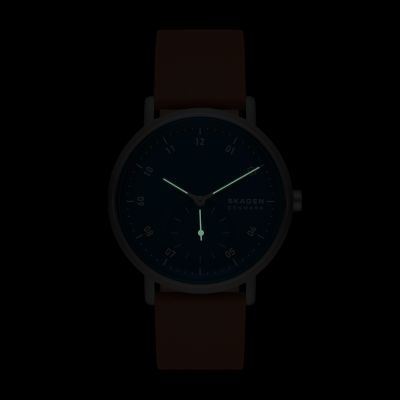 Kuppel Two-Hand Watch - Leather Brown Skagen Sub-Second SKW6888