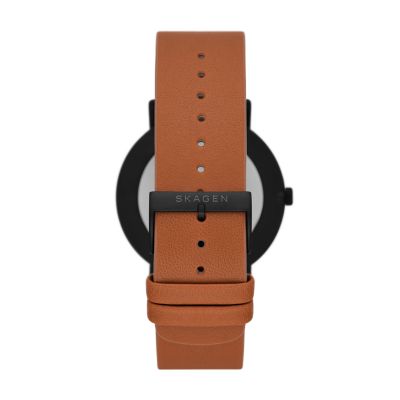 Kuppel Brown Sub-Second Watch SKW6889 - Skagen Two-Hand Leather