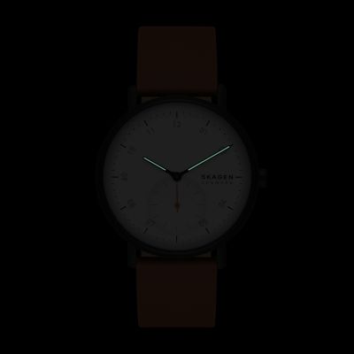 Kuppel Two-Hand Leather - Watch Skagen Brown Sub-Second SKW6889