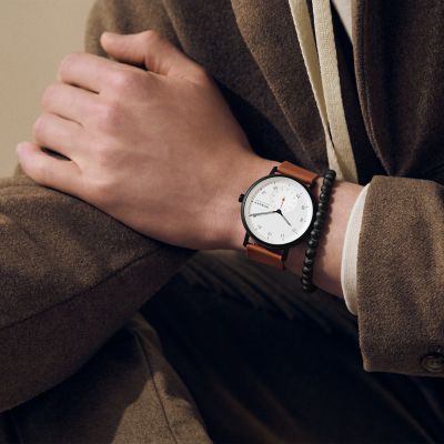 Kuppel Two-Hand Sub-Second Brown Leather Skagen Watch SKW6889 