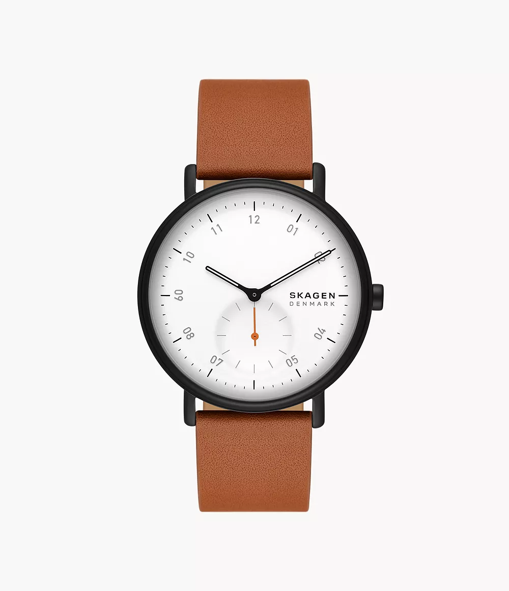 Skagen Men’s Kuppel Two-Hand Sub-Second Brown Leather Watch