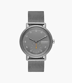 Kuppel Two-Hand Sub-Second Charcoal Stainless Steel Mesh Watch