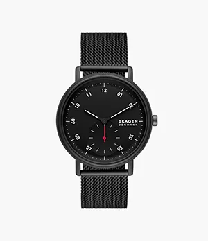 Kuppel Two-Hand Sub-Second Black Stainless Steel Mesh Watch