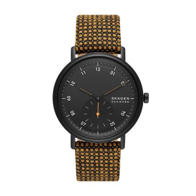 Kvadrat-Wolle Untersekunde Uhr SKW6895 Kuppel 2-Zeiger-Werk braun - Skagen