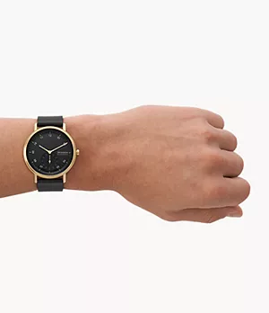 Kuppel Two-Hand Sub-Second Black Leather Watch