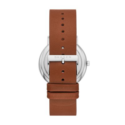 Signatur Three-Hand Luggage Leather Watch SKW6898 - Skagen