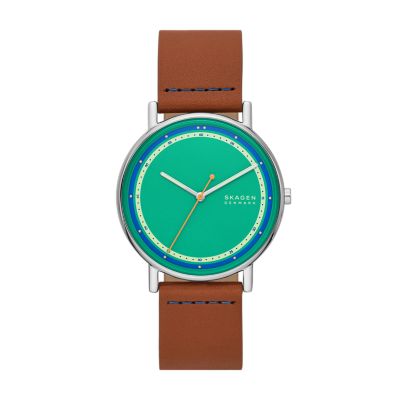 Signatur Three-Hand Blue Leather Watch SKW6901 - Skagen