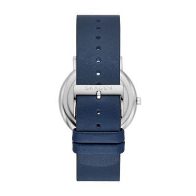 Signatur Three-Hand Blue Leather Watch SKW6901 - Skagen