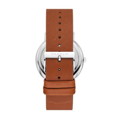 Signatur Three-Hand Luggage Leather Watch SKW6903 - Skagen